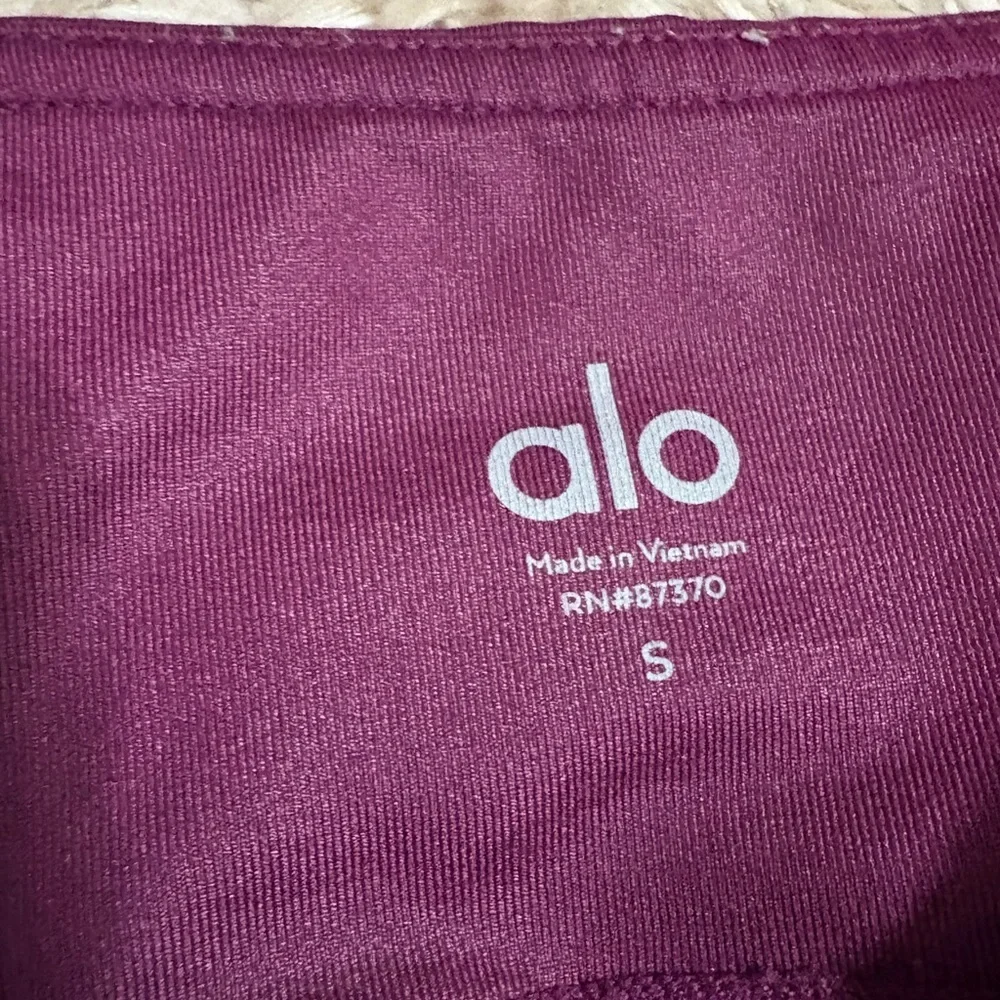 Alo Yoga Idol Leggings Purple Ruched Pocket Tight Size Small Long
